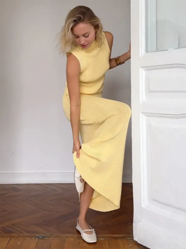 Collared Sleeveless Coordinated Set