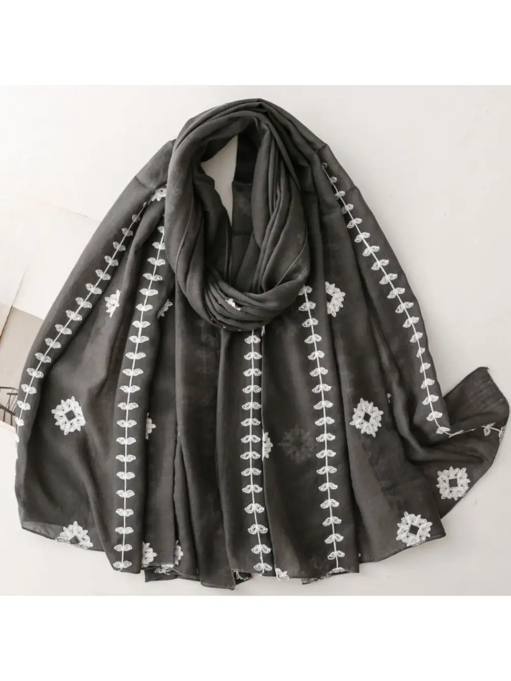 Modern Motif Trim Soft Scarf