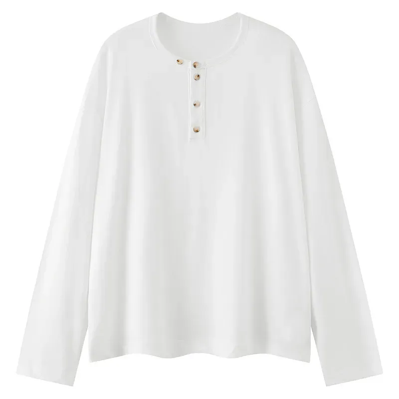 CleanFit Henry Collar Long Sleeve Tee