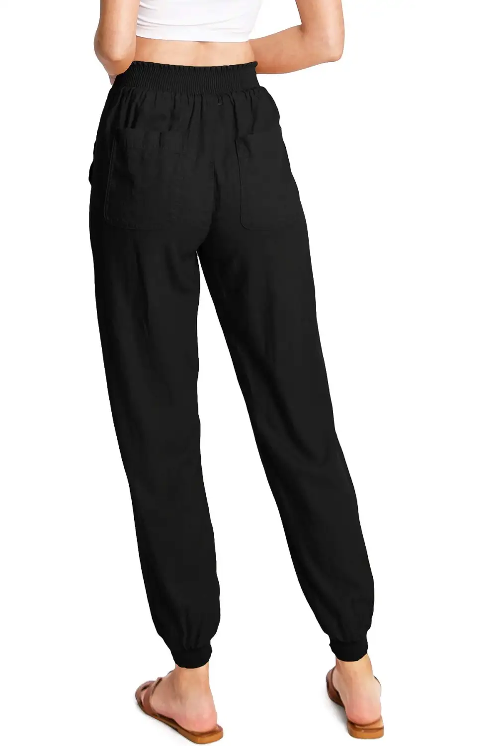 Solid Color Smocked Joggers