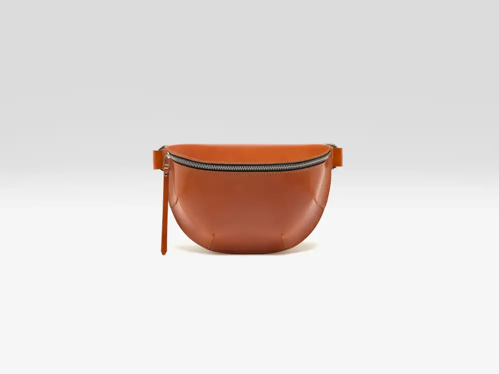 Modern Leather Half Moon Sling Crossbody Bag