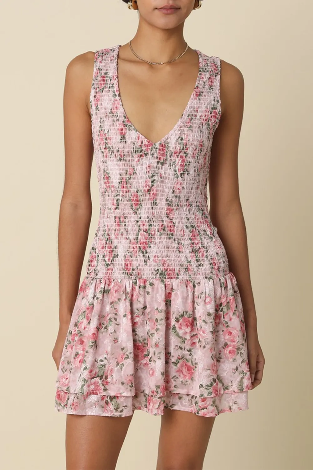 Tiered Smocked Mini Dress