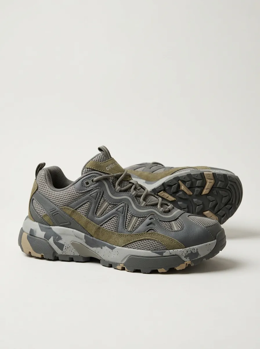 Tactical-Inspired Camo Casual Sneakers