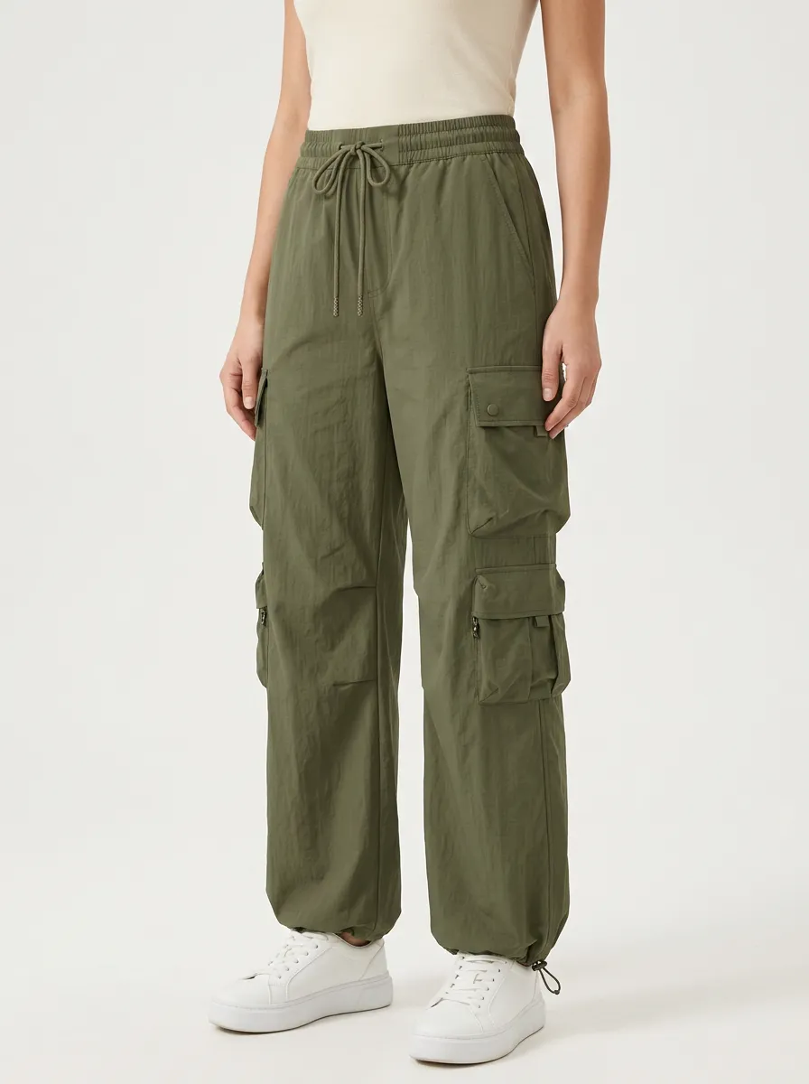 Refined Drawstring Pocket Breathable Cargo Pants
