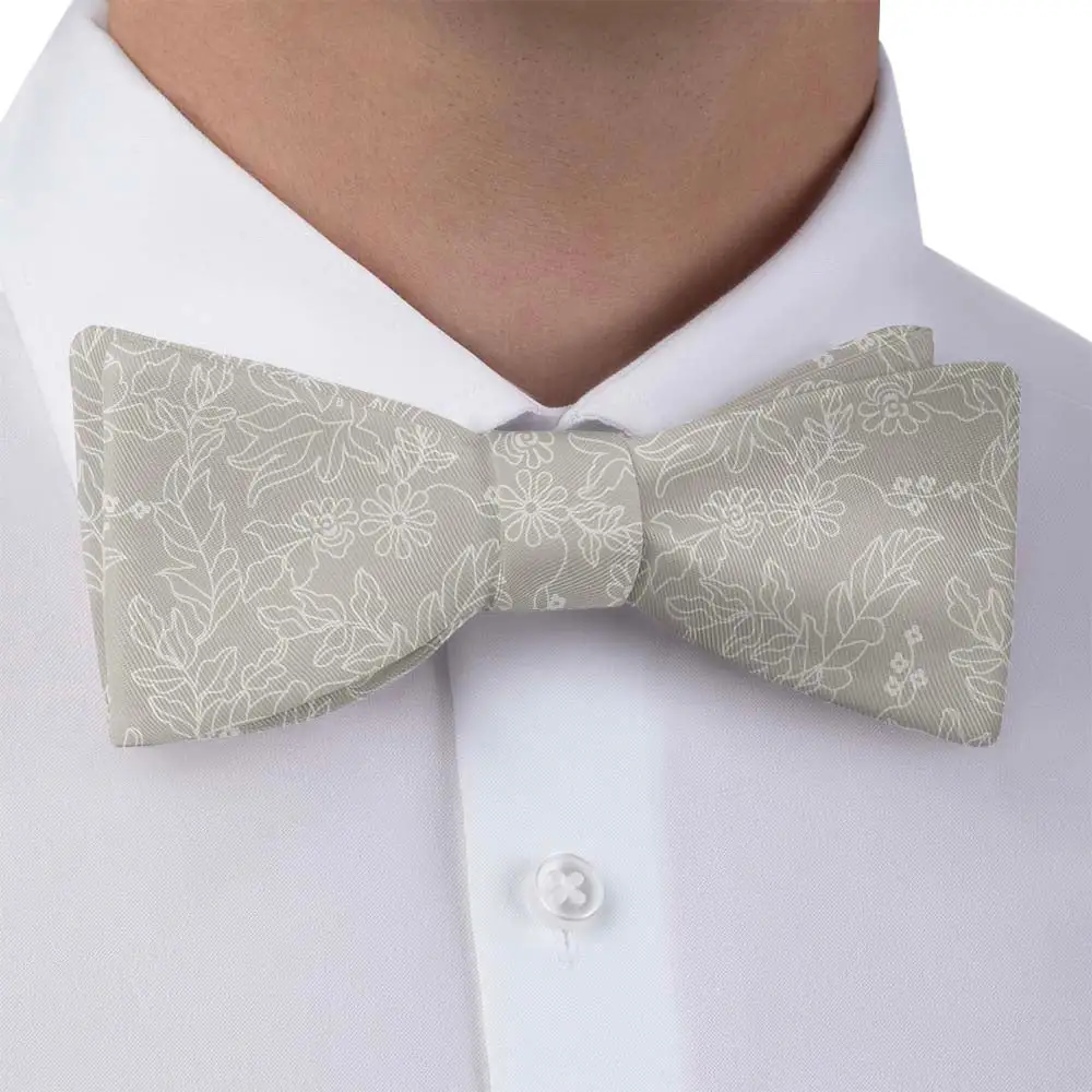 Lacey Floral Motif Bow Tie