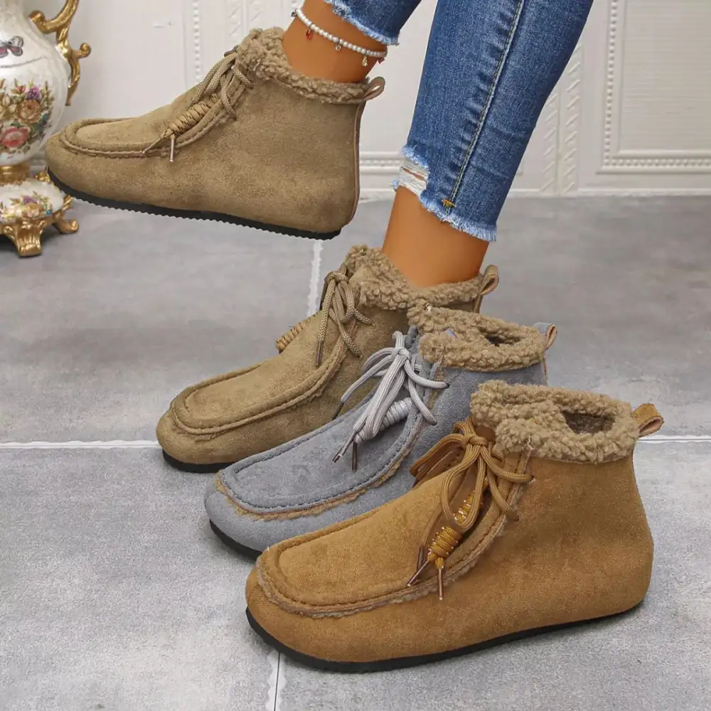 Lace-Up Flats Ankle Boots