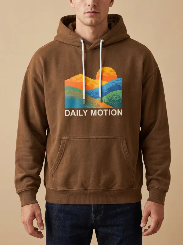 Men's Pixel Landscape Daily Motion Print Hoodie