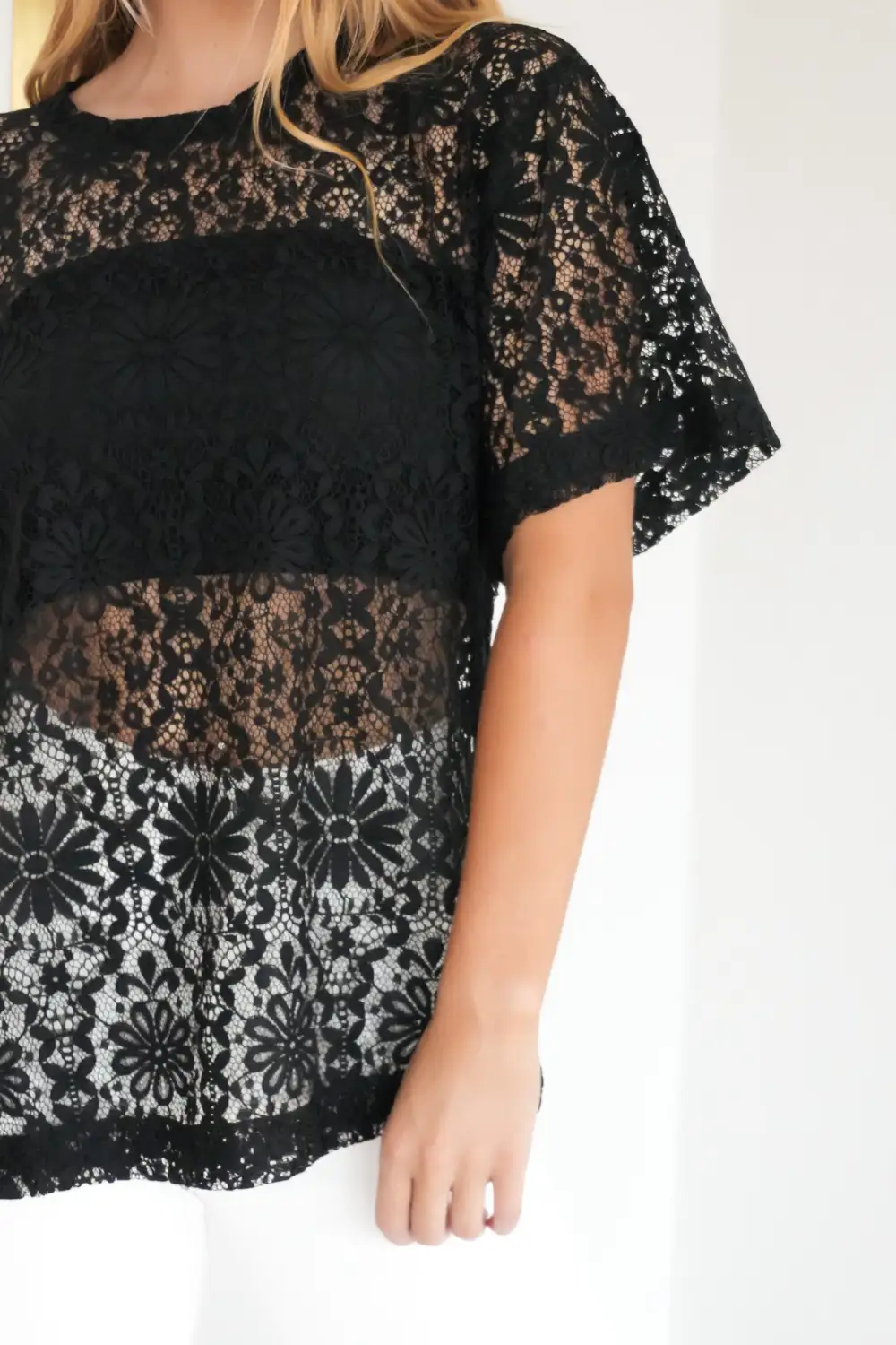 Lace Stretch Weekend Casual Tee