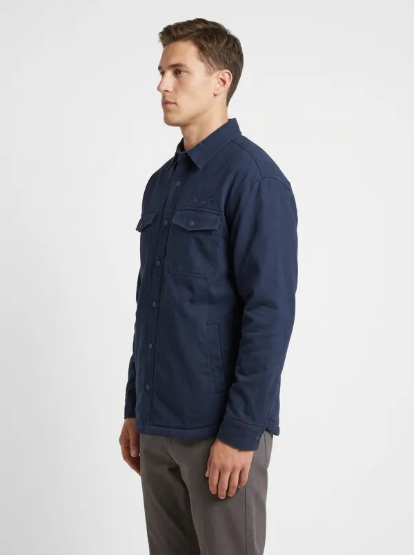 Men's Mountain-Forest Embroidered Snap-Front Utility Jacket