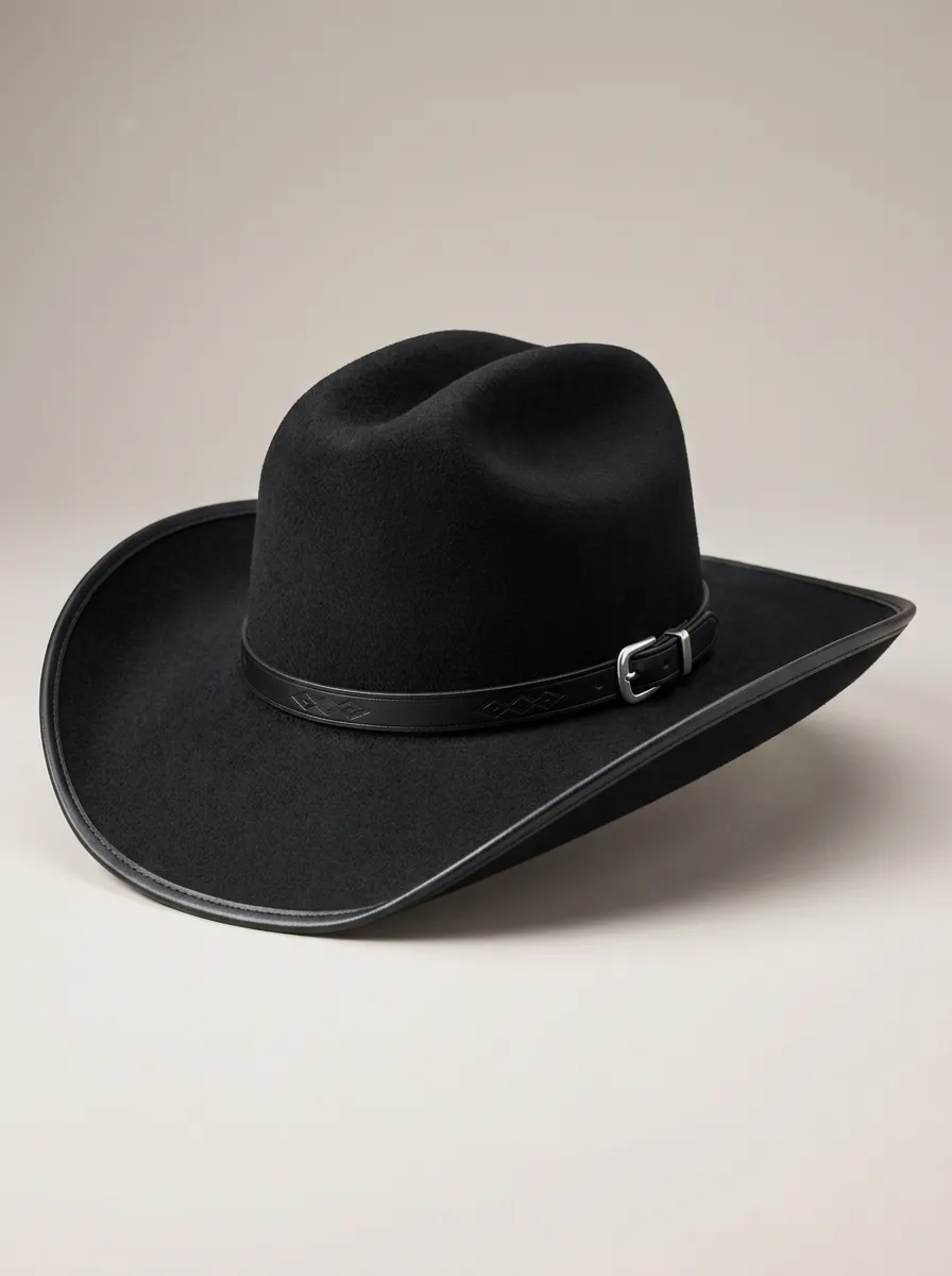 Casual Western Hat with Buckle Detail