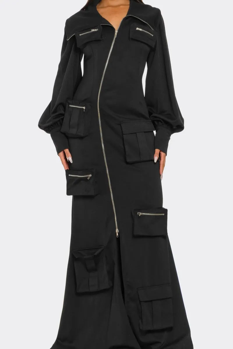 Zipper Pocket Dress