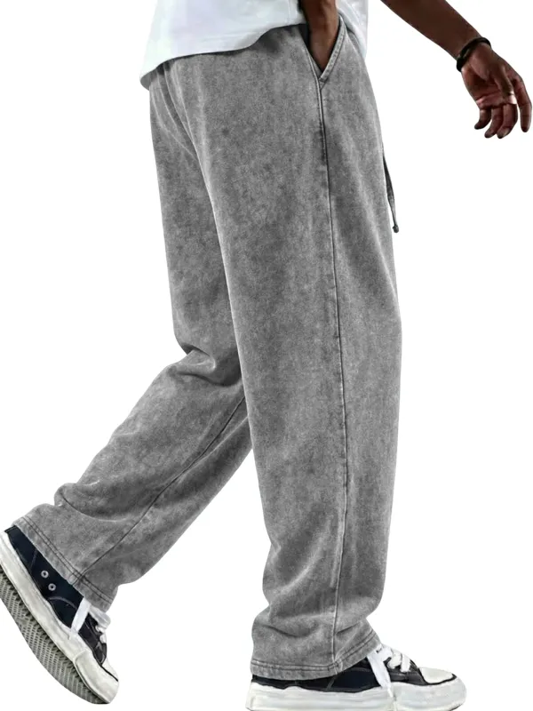 Garment Washed Drawstring Pants