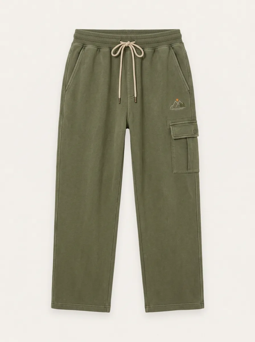 Unisex Outdoor Nature Lover Mountain Printed Cargo Sweatpants