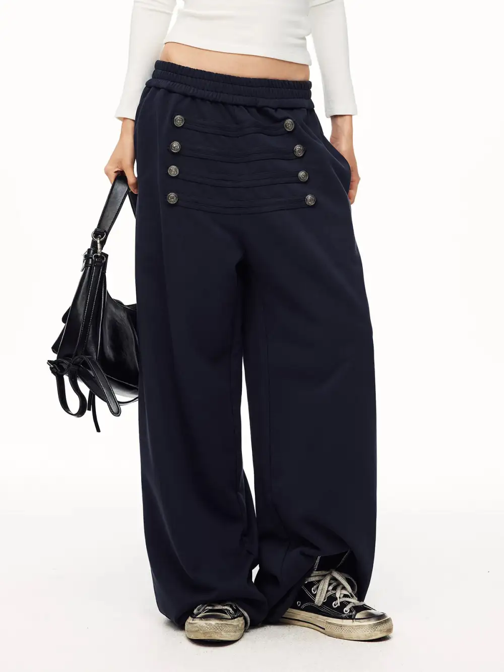 Everyday Button-Detail Pants