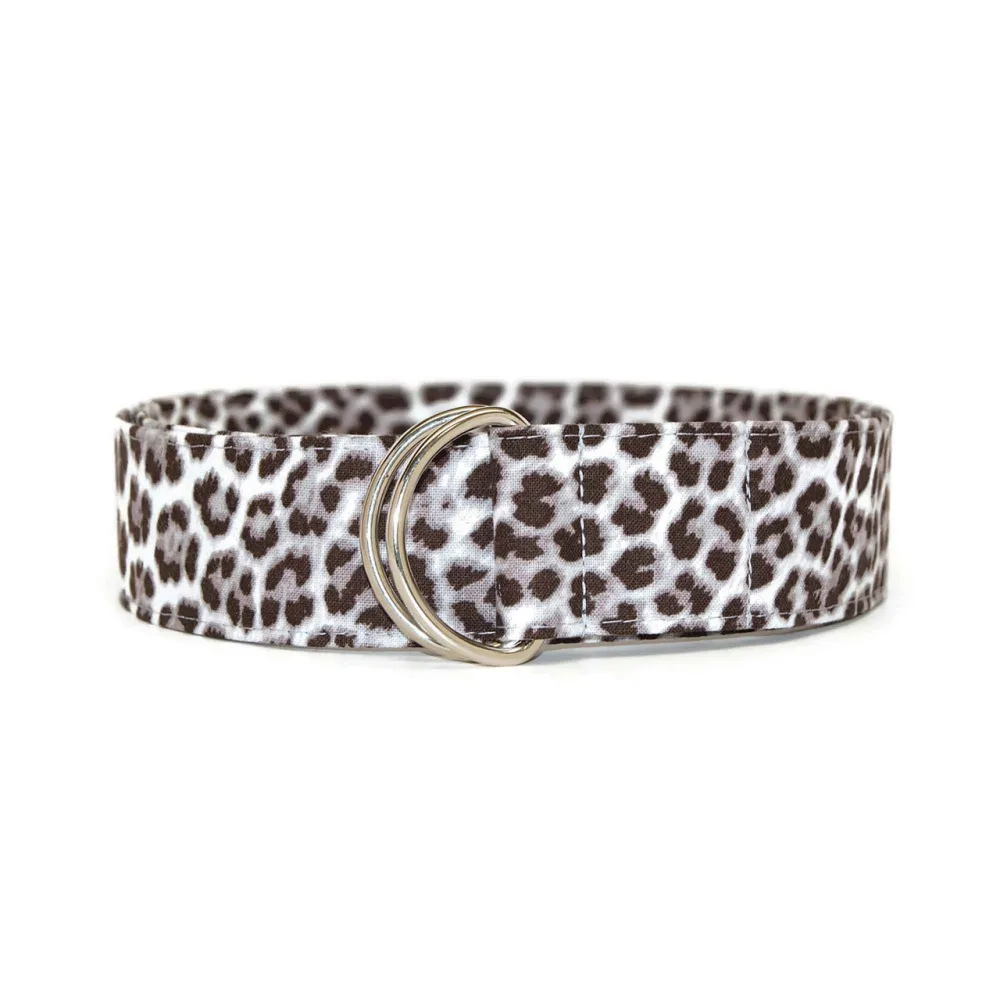 Snow Leopard D-Ring Cotton Belt