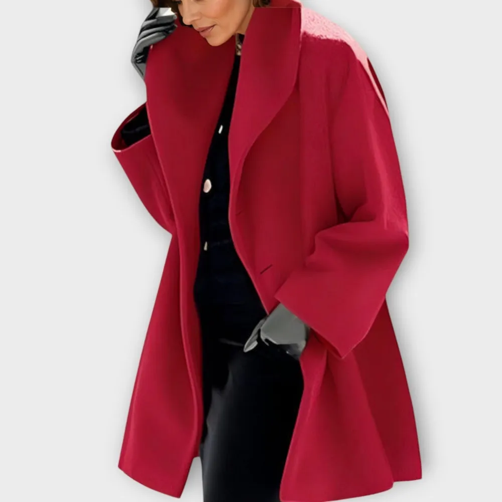 Wool Blend Shawl Collar Tailored Coat