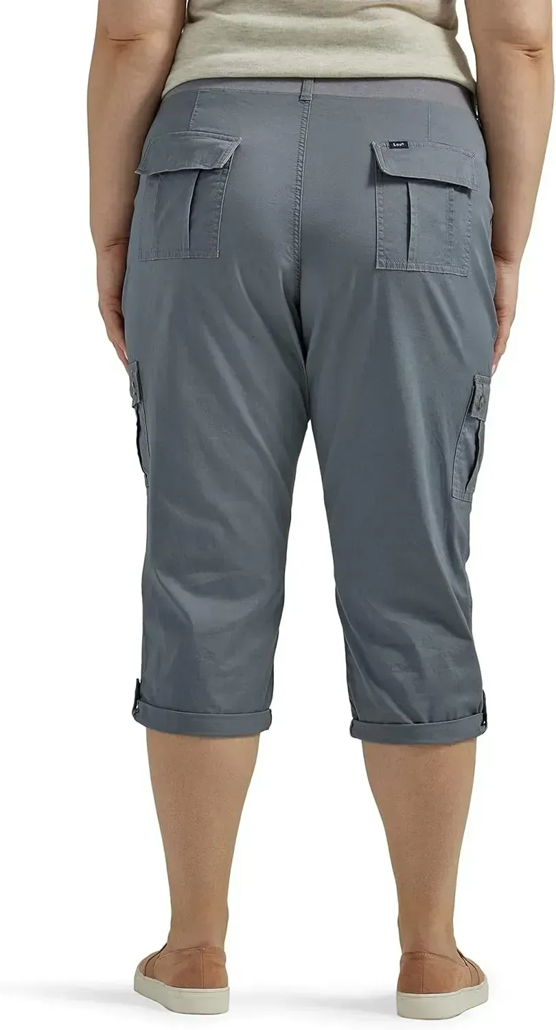 Lee Women's Plus Size Ultra Lux Comfort with Flex-to-go Cargo Capri Pant