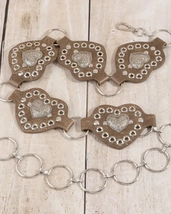 Heart Concho Ring Chain Belt