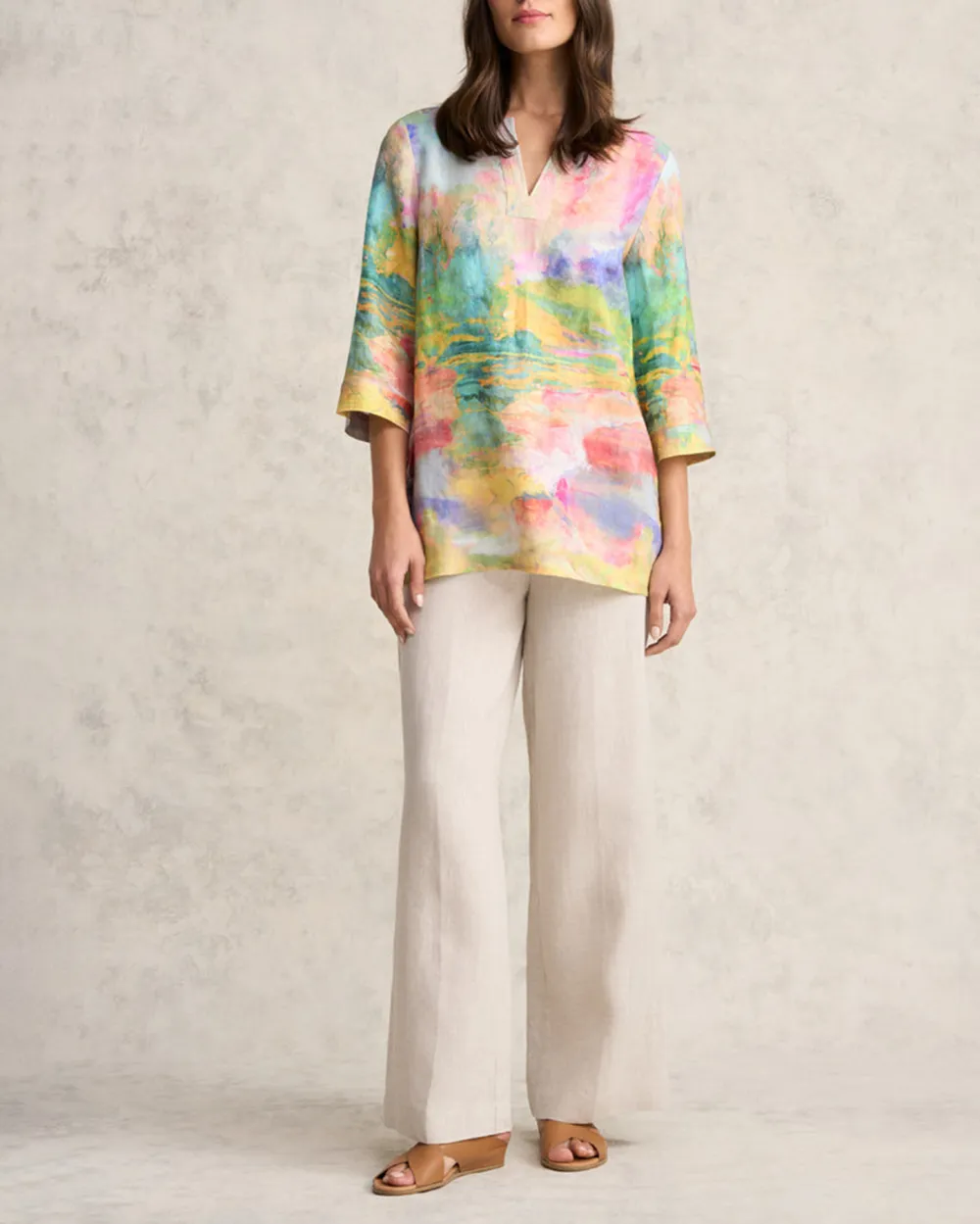 Printed Linen Tunic