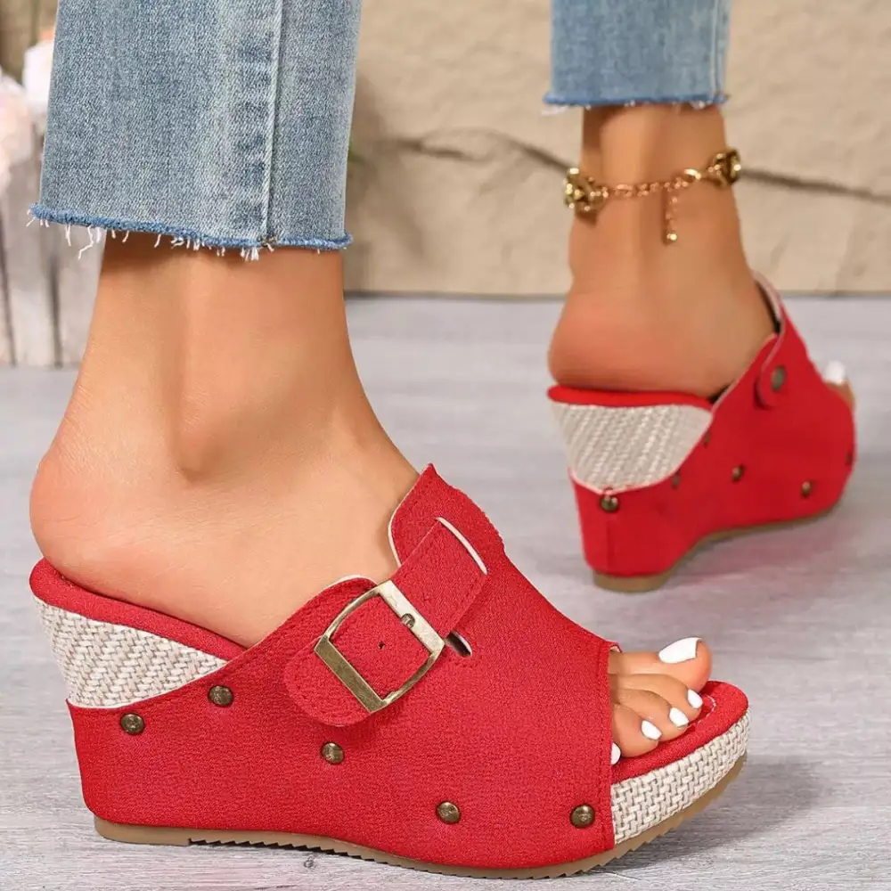 Graceful Fresh Open Toe Wedge Sandals
