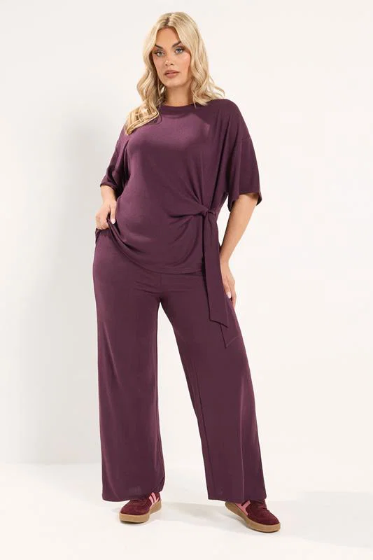 Purple Tie Waist Trousers detail 1