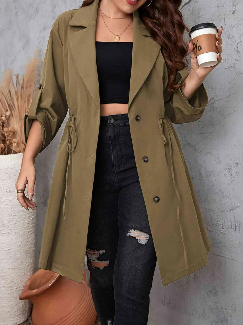 Nina'S Plus Size Lapel Collar