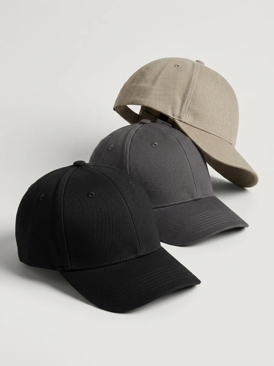 Minimalist Plain Three-Pack Baseball Caps