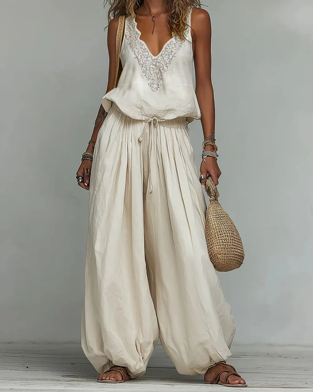 Two-Piece Lace Boho Outfit Set