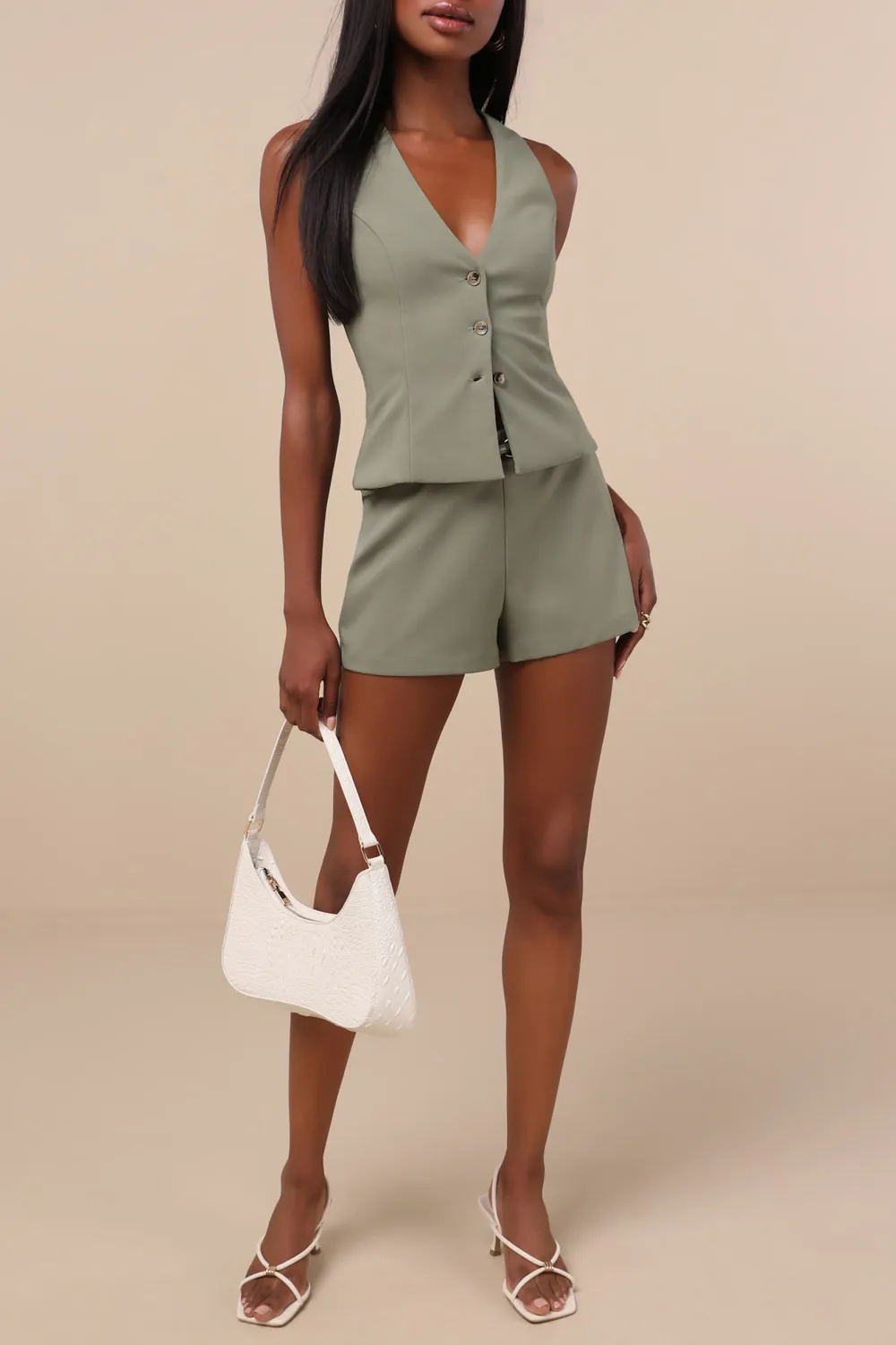 Casual Style Button-Front Vest Top