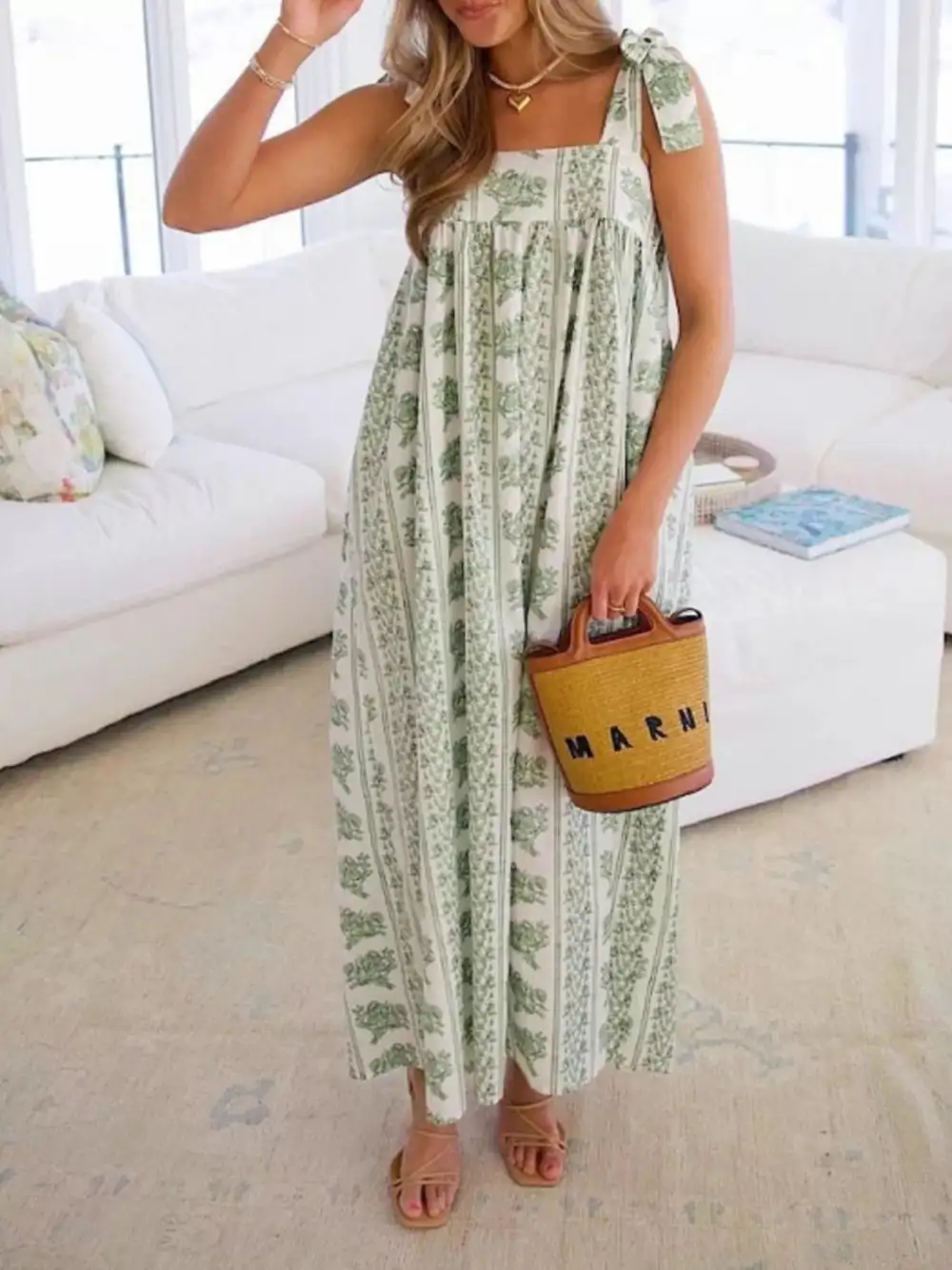 Lightweight Feel Floral Printed Dress