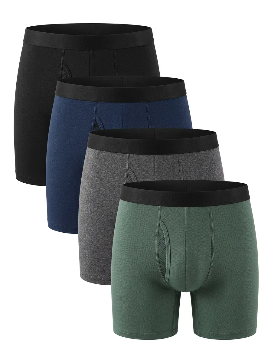 Timeless Solid Edit Men's Four Pack Boxer Briefs