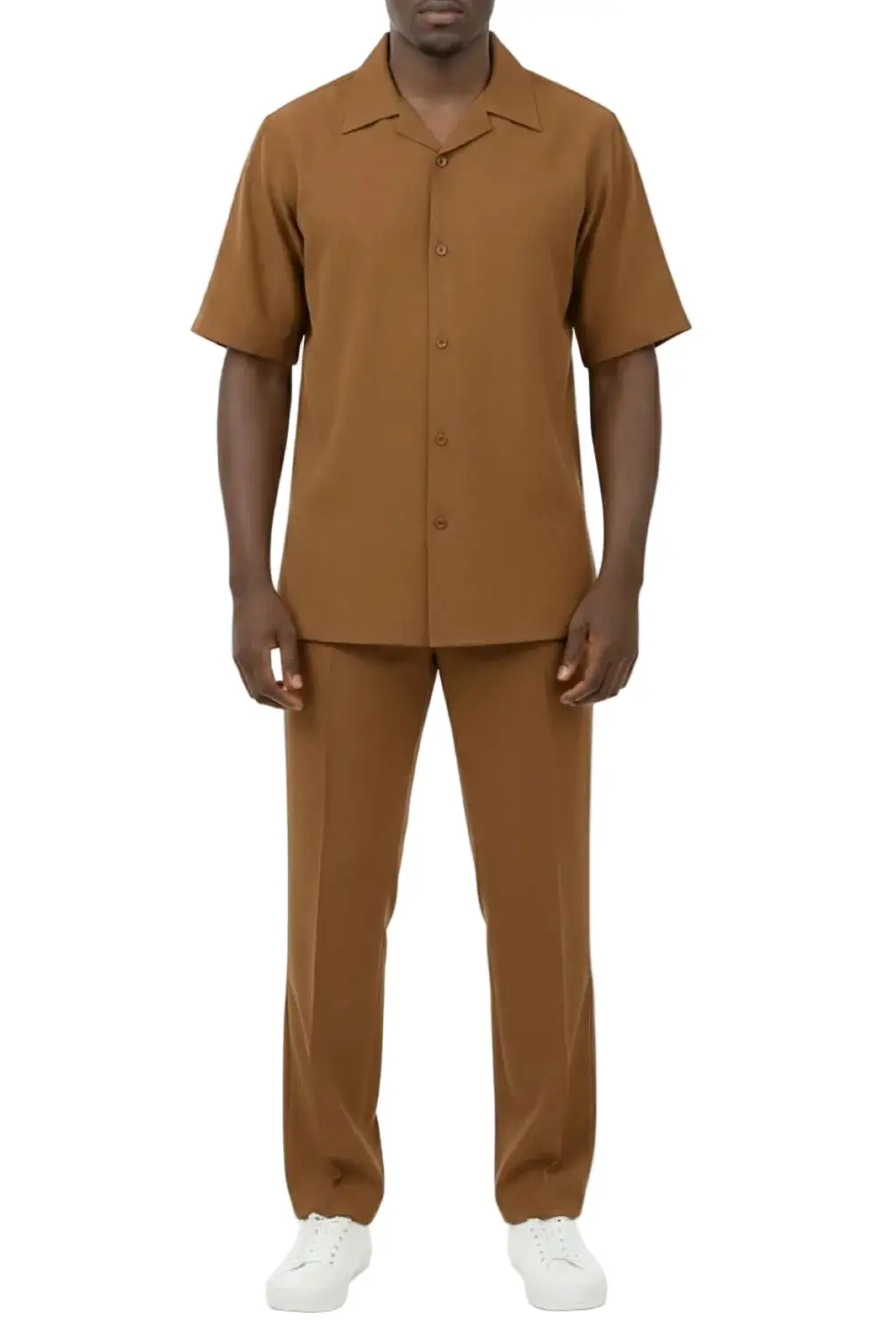 Taupe Short Sleeve Walking Suit Set