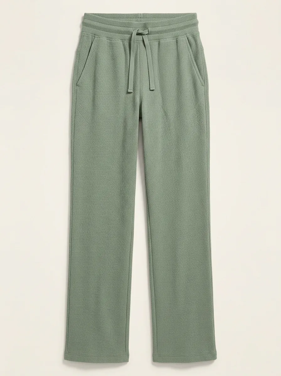 Women's Drawstring Jogger Fit Waffle Lounge Pants