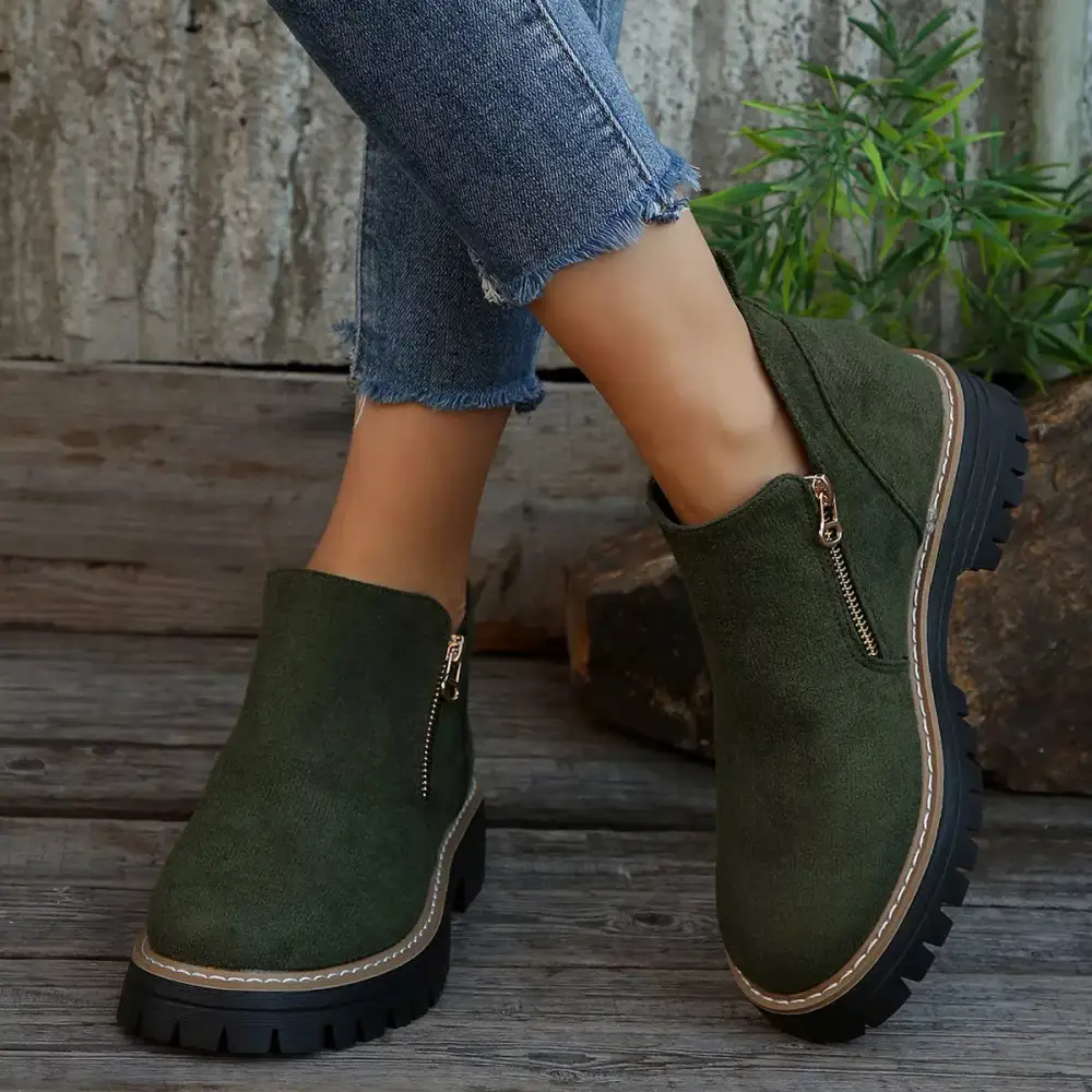 Ankle Boots with Zipper Detail