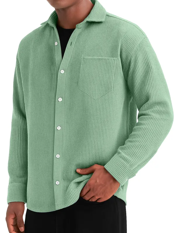 Comfort Fit Textured Knit Pocket Shirt