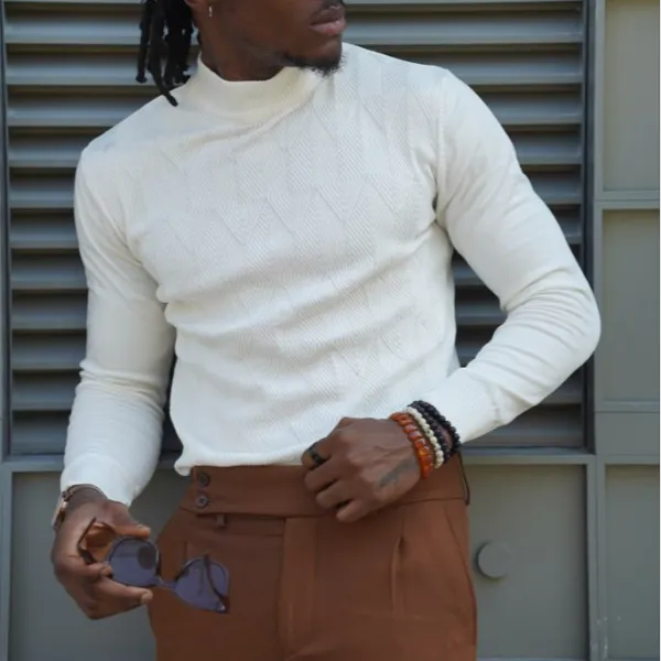 Everyday Half Turtleneck Slim Fit Cotton Turtleneck Sweater