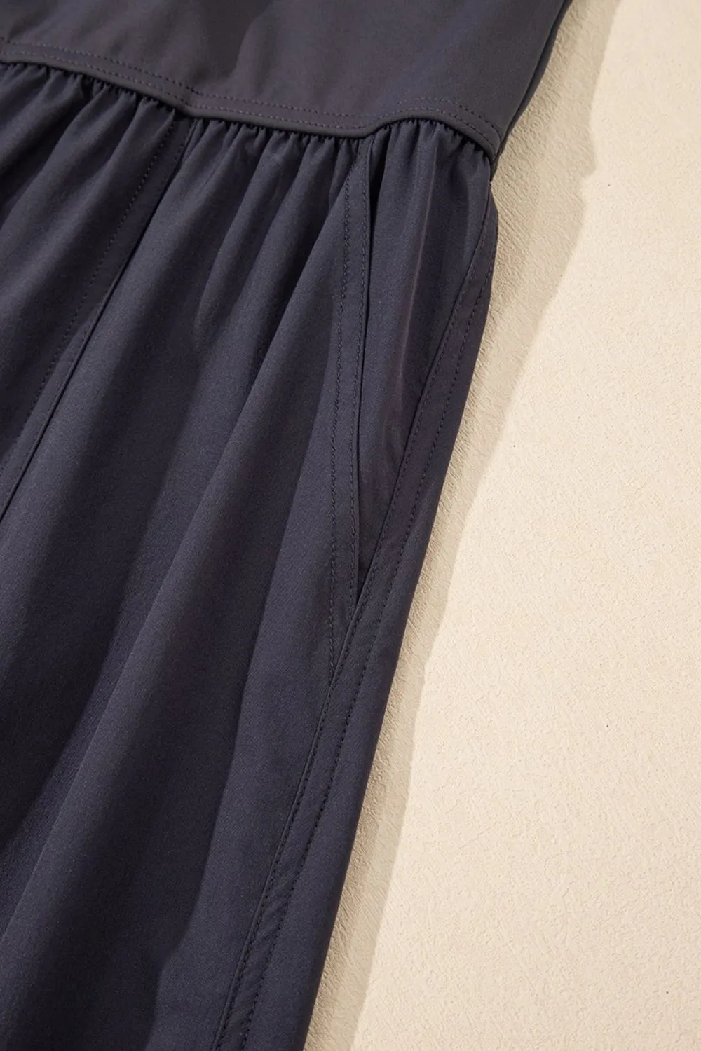 Panel Detail Square Neck Wide Strap Accessory