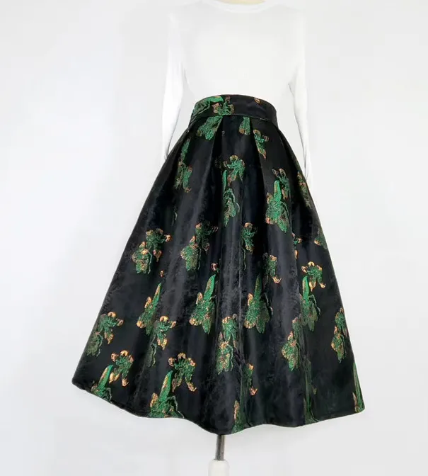 Modern Utility Embroidered High Waist Skirt