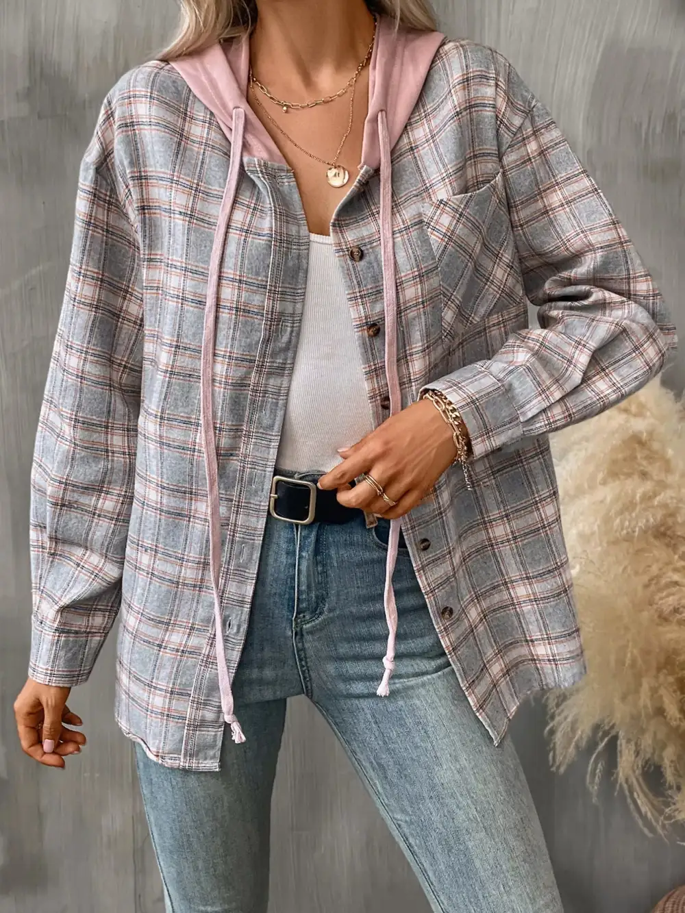 Button-up Plaid Shirt