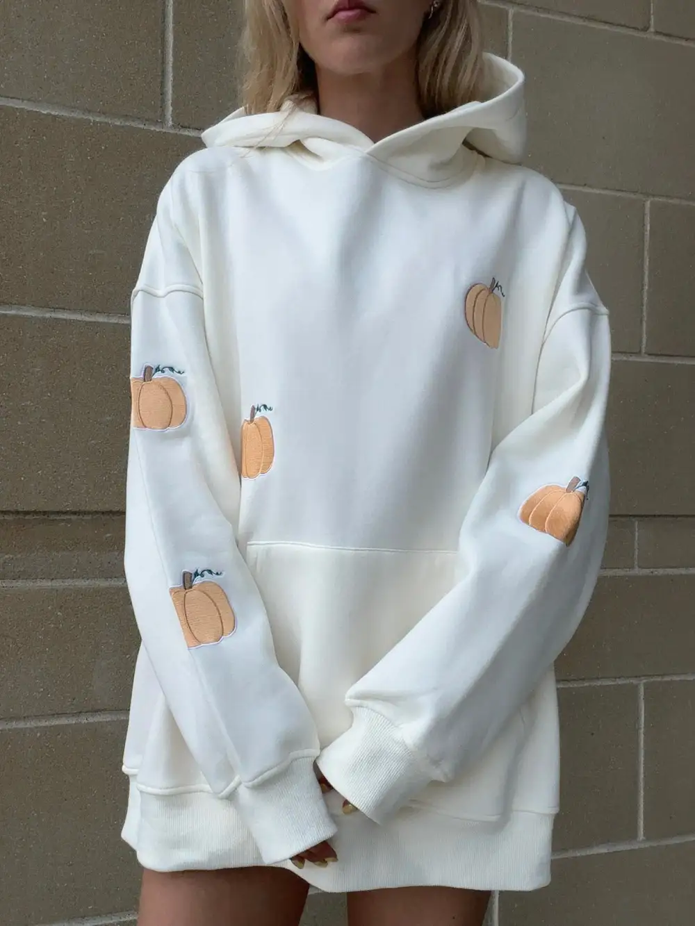 Pumpkins All Over Embroider Hoodie
