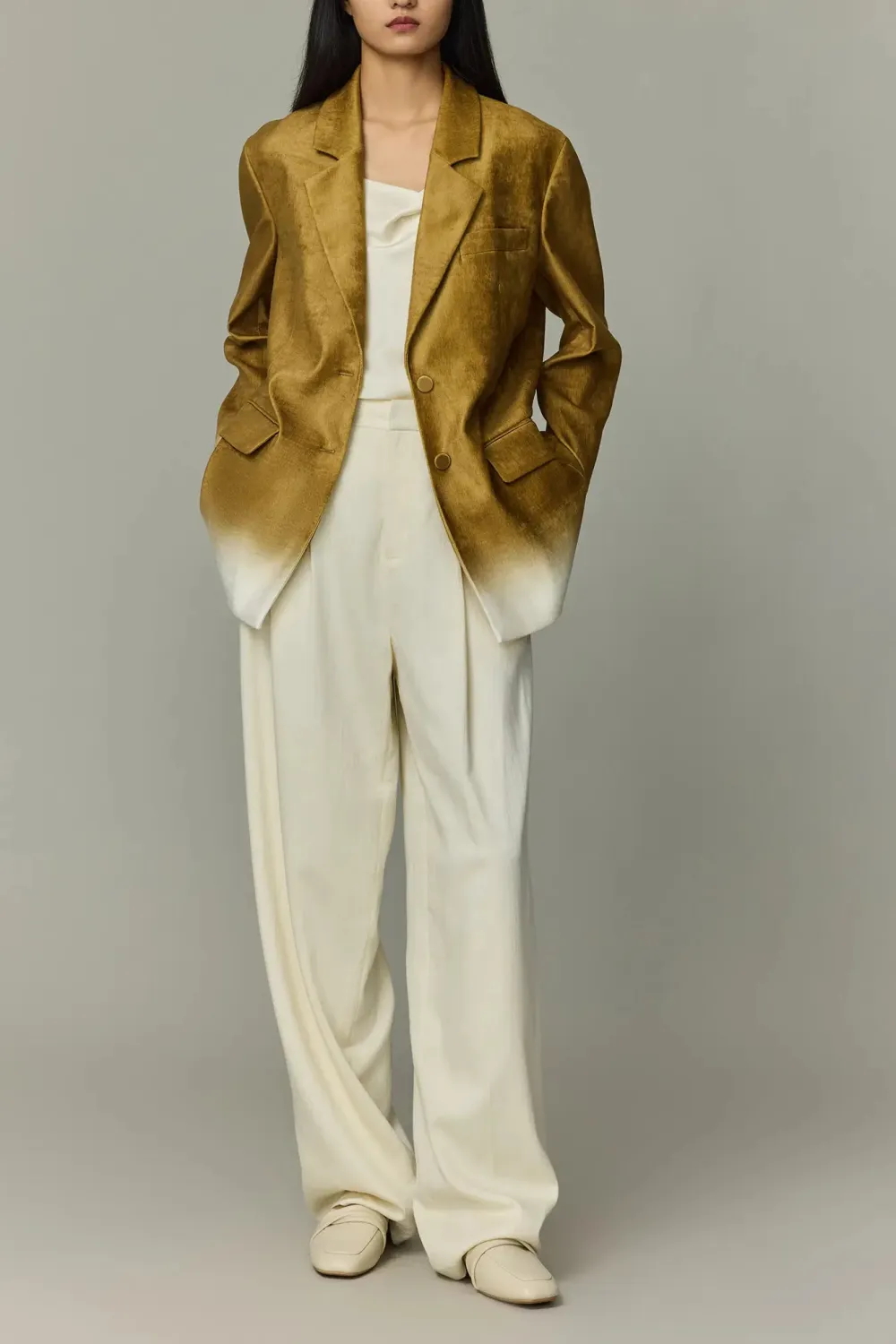 Gradient Velvet Relaxed Blazer
