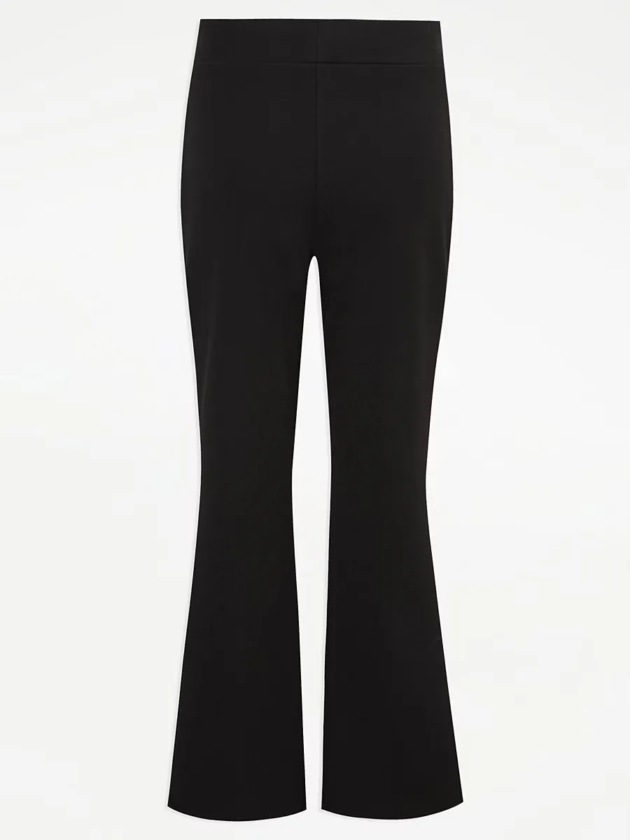 Black Kick Flare Girls School Trousers 2 Pack