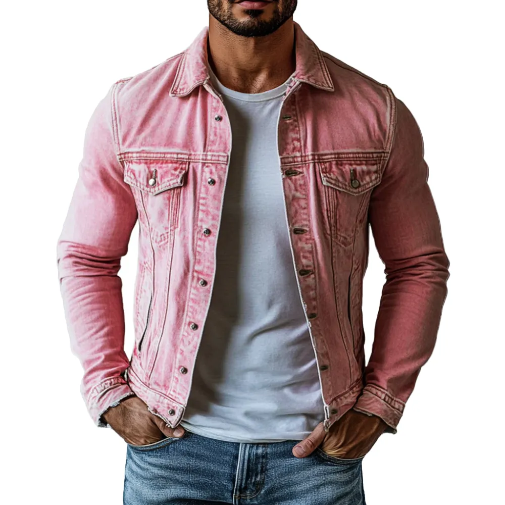 Washed Denim Utility Pocket Jacket