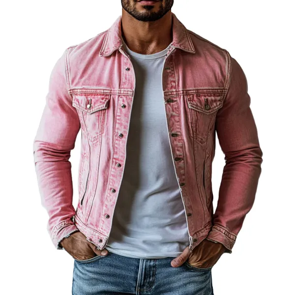 Washed Denim Utility Pocket Jacket