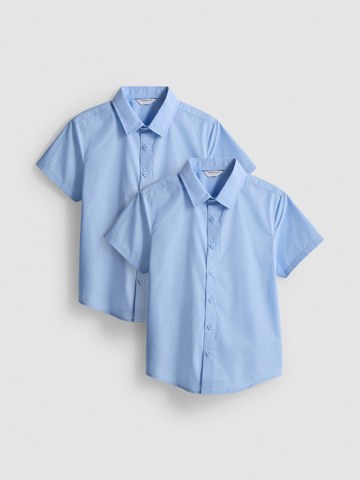7-15yrs | 2pk Unisex Cotton Blend Short Sleeve School Shirts detail 2