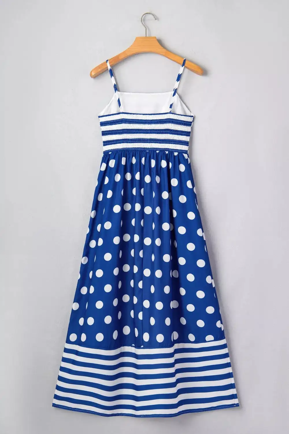 Striped Polka Dot High Waist Maxi Dress