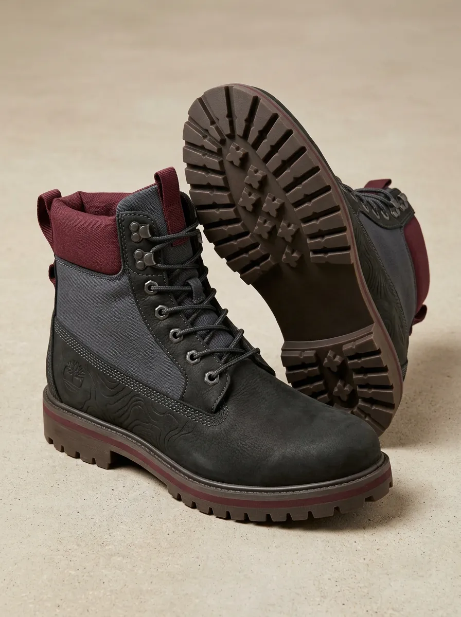 Unisex Modern Outdoor Hiking Topographic Print Work Boots