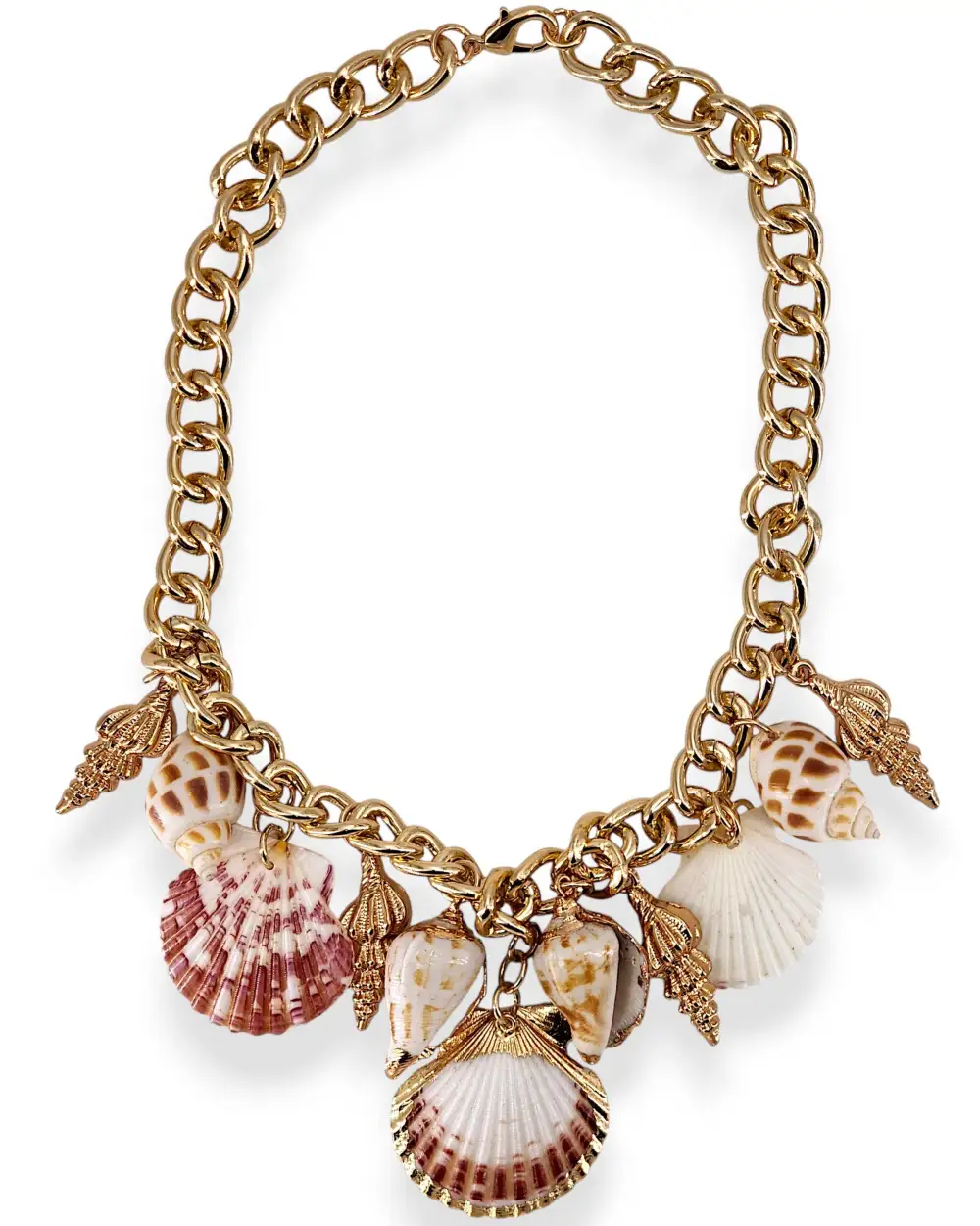 Shell Link Statement Necklace