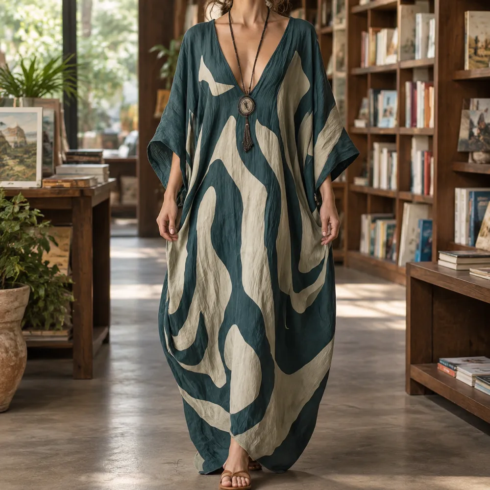 Printed Cocoon Maxi Dress