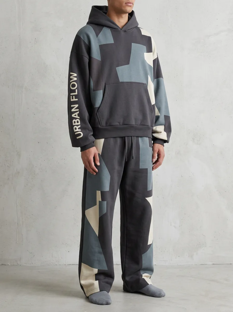 Streetwear Tracksuit Geometric Men's Two-Piece Tracksuit
